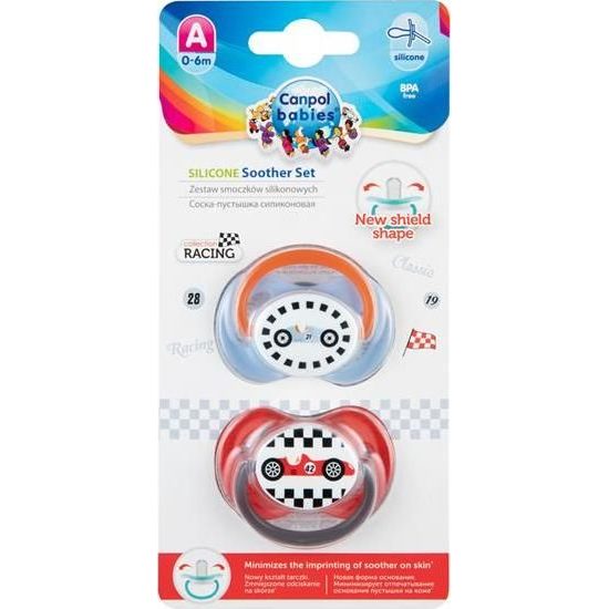 Canpol Babies Sada 2 ks symetrických dudlíků, 0 - 6 m, Canpol Babies - Racing