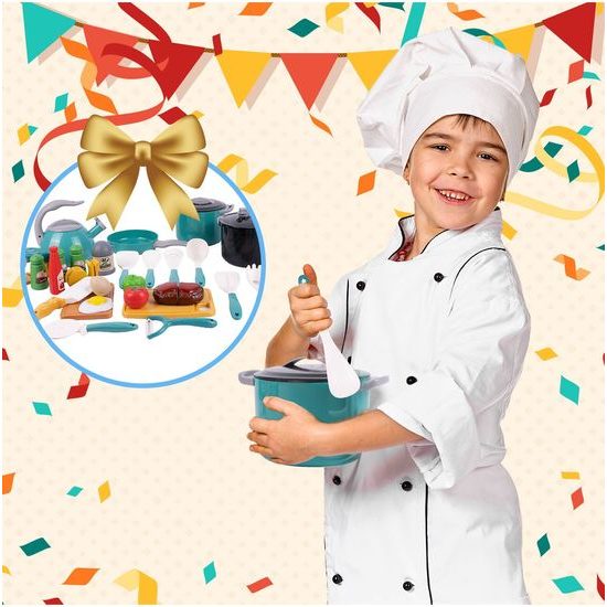 Sada dětského kuchyňského nádobí Happy Chef - 33 součástí