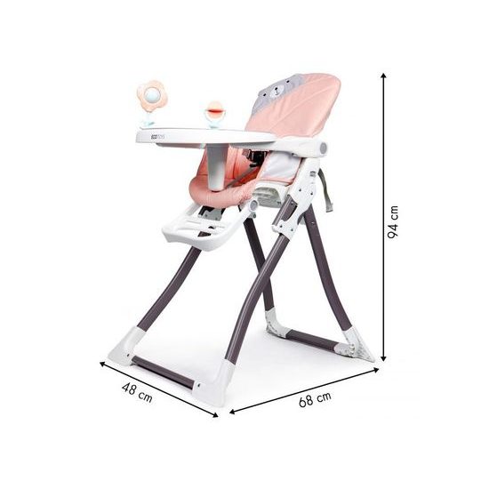 SMONTOVÁNO Ecotoys jídelní židlička 2v1 Myška růžová