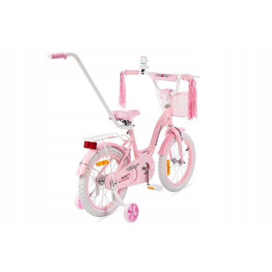Mexller dětské kolo Village 16" s vodící tyčí světle růžové