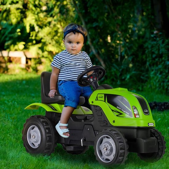 Dětský šlapací traktor s vlečkou Max zelený