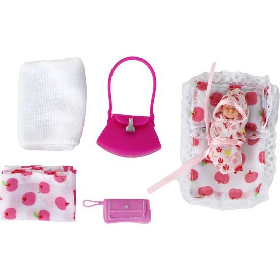 Těhotná panenka Lucy s dcerou a doplňky