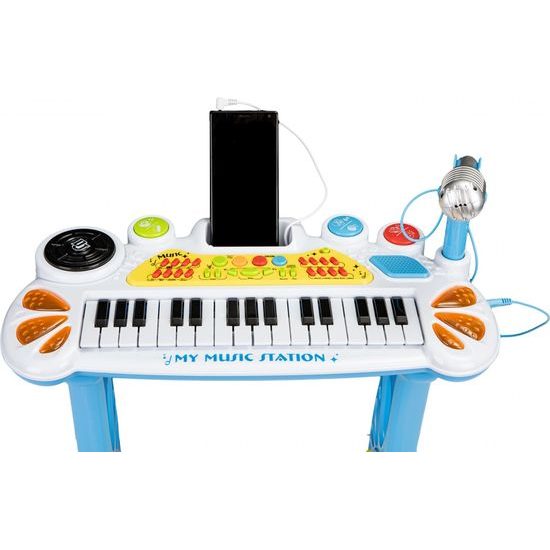 MULTISTORE Dětský keyboard s mikrofonem Laura modrý