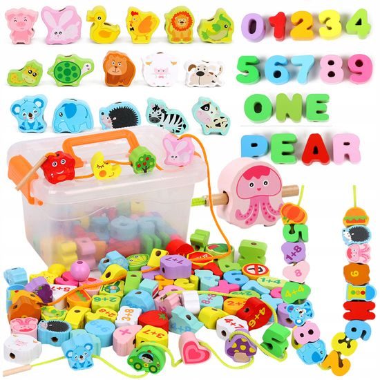 Doris sada dřevěných korálků Wooden Jewelry 106 kusů