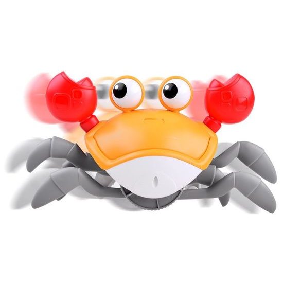 Natahovací pohyblivý krab hračka pro nejmenší Cute Crab - oranžový