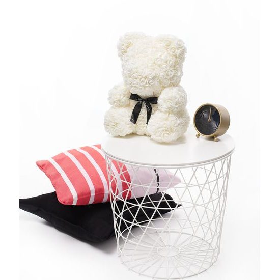 Medvídek z růží bílý Rose Bear 40 cm