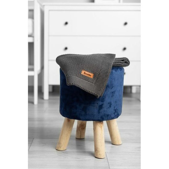 Sensillo dětská deka do kočárku pletená 100% bavlna grafitová