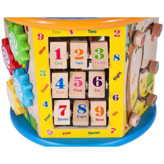 Dřevěná edukační kostka s labyrintem Activity Cube 8v1