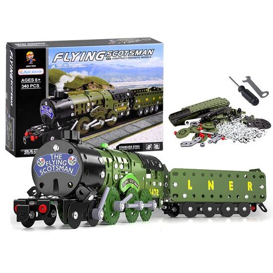 Stavebnice kovového vláčku Flying Scotsman 340 dílků