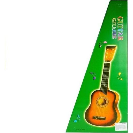 Dětská dřevěná kytara 60 cm s červeným trsátkem