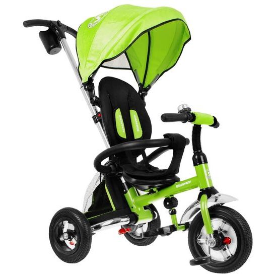 Majlo Toys dětská tříkolka Discovery T300 s nafukovacími koly zelená