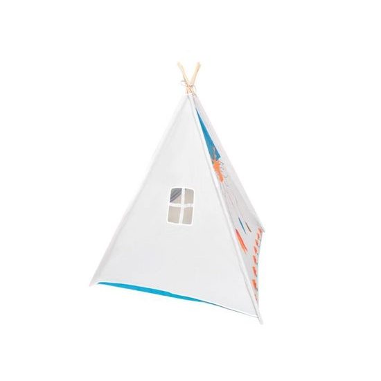 Ecotoys dětský indiánský stan bílo-modrý