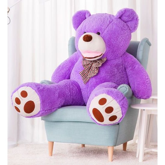 Plyšový medvěd Maty 160 cm fialový