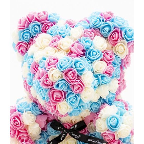 Medvídek z růží multicolor Rose Bear 40 cm