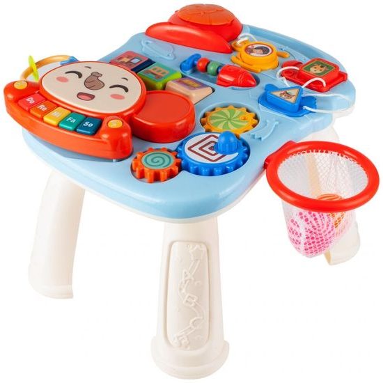 Interaktivní chodítko s hracím stolečkem Music Stroller 2v1 modré
