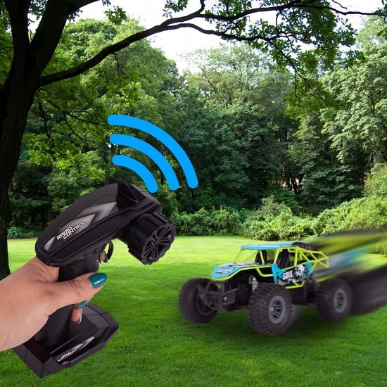 Terénní auto na dálkové ovládání Mountain Champion 1:18 modro-zelené