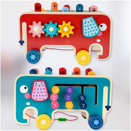 Doris dřevěná edukační kostka se zatloukačkou