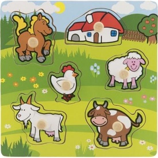 Dřevěná Vkládačka - Moje první zvířátka 6ks