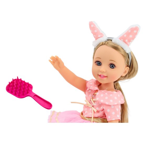 Dětská panenka Pretty Girl s čelenkou a hřebenem 38 cm