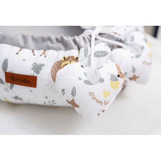 Sensillo Dětské hnízdečko Velvet bílé lesní příhoda