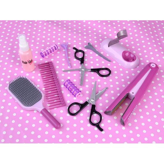 Souprava malé kadeřnice Beauty Salon s žehličkou na vlasy