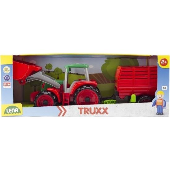 Truxx traktor - nakladač s přívěsem na seno, s figurkou