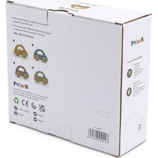 VIGA Žluté dřevěné autíčko