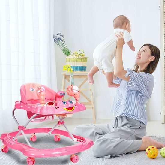 Dětské vzdělávací chodítko Laugh Walker růžové