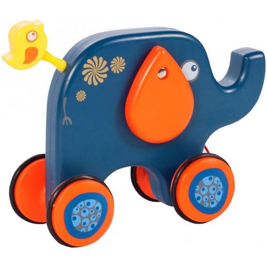 Dřevěný slon se šnůrkou pro děti Elephant Toodle