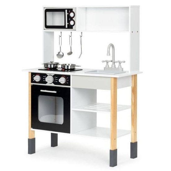 Ecotoys dětská dřevěná kuchyňka se zvuky a LED efekty Wooden Kitchen