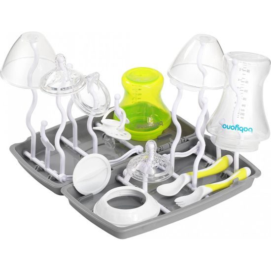 BABYONO Stojan na odkapávání lahví šedý