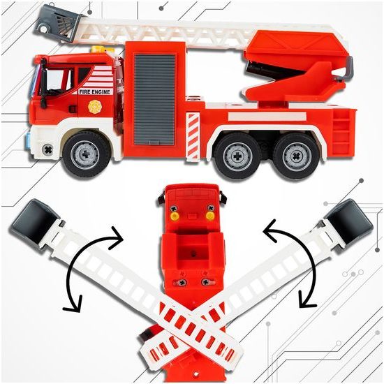 Šroubovací požární auto v kufříku se světly a zvuky Fire Truck