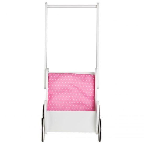 Ecotoys dětské dřevěné chodítko kočárek Bílé