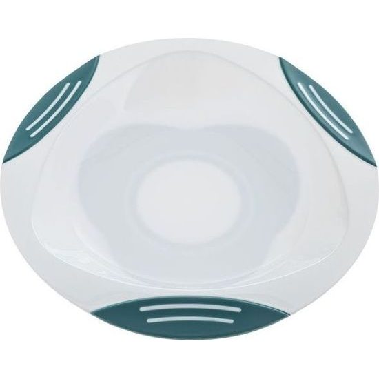 Talířek s přísavkou tyrkysová-bílá