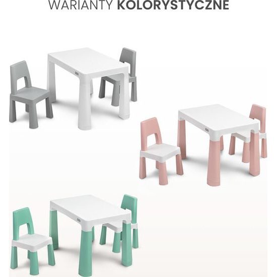 Dětský stůl Monti + 2 židle růžový