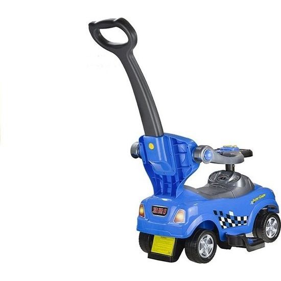 Dětské odstrkovadlo s vodící rukojetí - modré auto