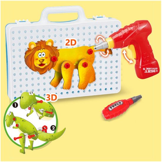 Konstrukční stavebnice s vrtačkou na baterie Zoo Panel 172 ks