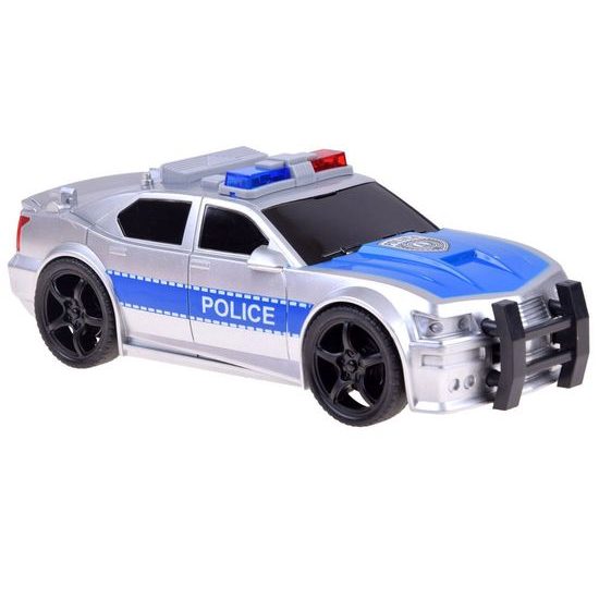 Policejní auto na setrvačník se světly a zvuky City Service 1:20 stříbrné