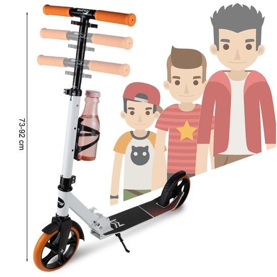 Dětská skládací koloběžka s hliníkovým rámem Scooter bílo-oranžová