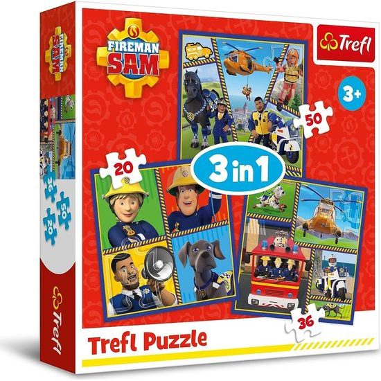 TREFL Puzzle Požárník Sam: Samův den 3v1