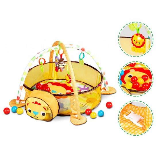 Ecotoys hrací deka s 30 míčky Lvíček