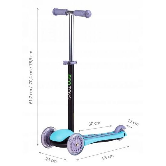 ECOTOYS balanční koloběžka modrá se svítícími koly