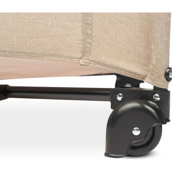 Dětská cestovní postýlka CARETERO ESTI se stahovací bočnicí brown