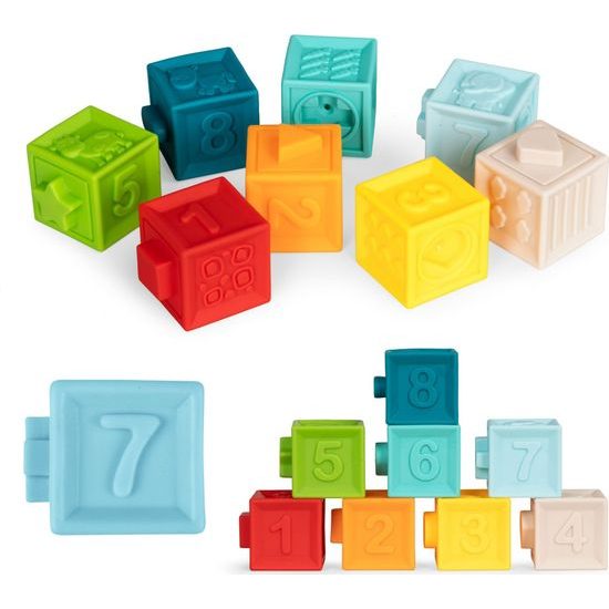 Haunger senzorické kostky pro nejmenší Textured Blocks 8 kusů