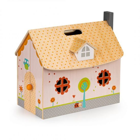 Ecotoys drevený rozkladací domček pre bábiky Little Dollhouse