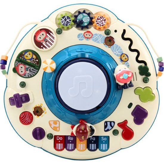 Interaktivní výukový stůl s klavírem a bubínkem, modrá