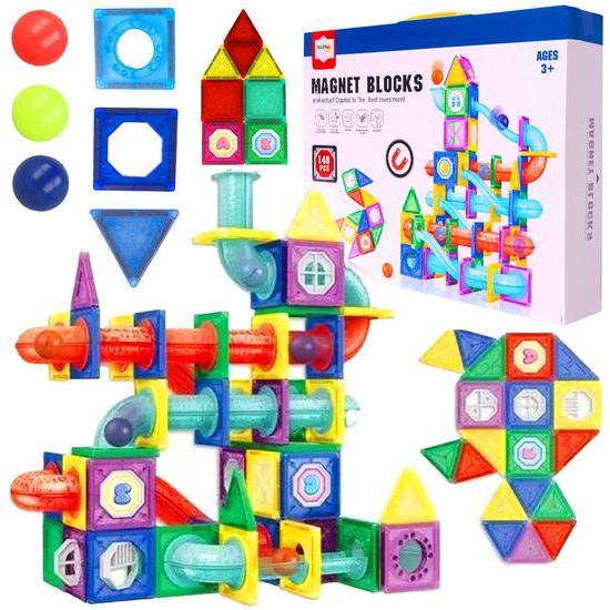Magnetická stavebnice se skluzavkou Magnet Blocks 148 dílů