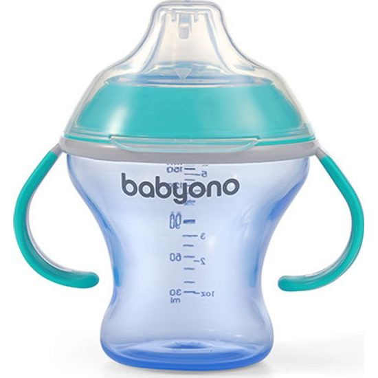 Drippy cup-měkký náustek 180ml, přírodní kojící modrý