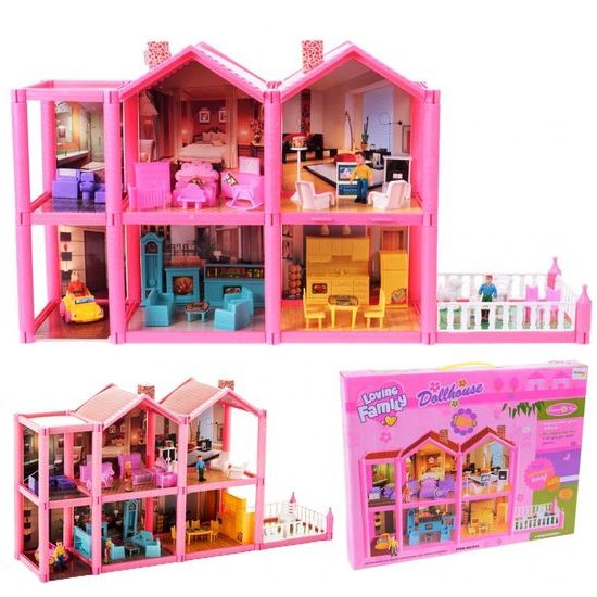 Domeček pro panenky s příslušenstvím Loving Family 136 součástí