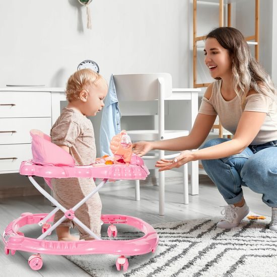 Dětské vzdělávací chodítko Laugh Walker růžové